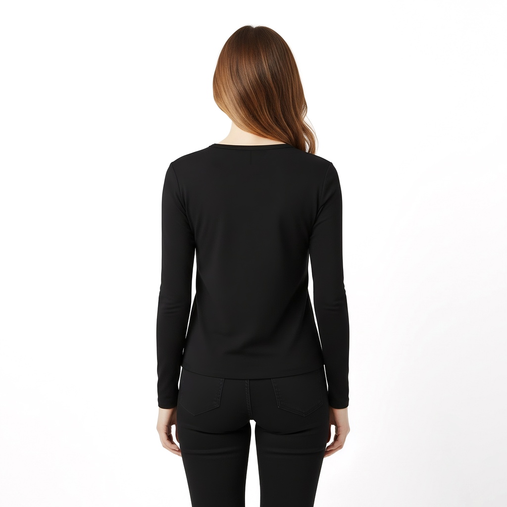 Drew Black Long Sleeve Crew